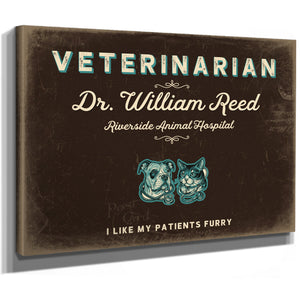 Personalized Veterinarian Sign, I Like My Patients Furry, Espresso & Turquoise, image 8
