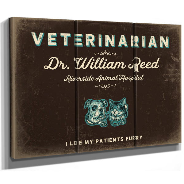 Personalized Veterinarian Sign, I Like My Patients Furry, Espresso & Turquoise, image 14