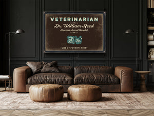 Personalized Veterinarian Sign, I Like My Patients Furry, Espresso & Turquoise, image 17