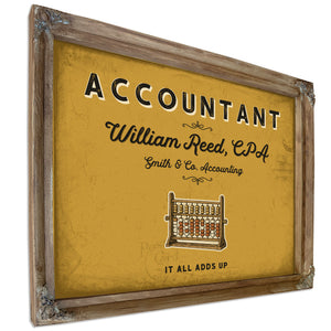 Personalized Accountant Sign, It All Adds Up, Mustard & Black, image 6
