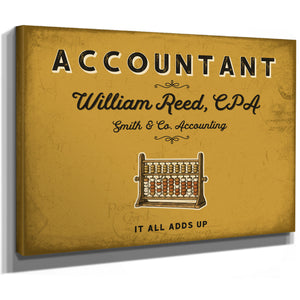 Personalized Accountant Sign, It All Adds Up, Mustard & Black, image 8