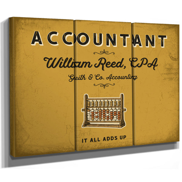 Personalized Accountant Sign, It All Adds Up, Mustard & Black, image 14