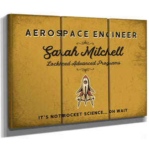Personalized Aerospace Engineer Sign, It's Not Rocket Science... Oh Wait, Mustard & Black, image 14
