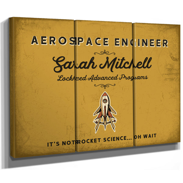 Personalized Aerospace Engineer Sign, It's Not Rocket Science... Oh Wait, Mustard & Black, image 14