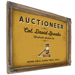 Personalized Auctioneer Sign, Going Once, Going Twice, Sold, Mustard & Black, image 6