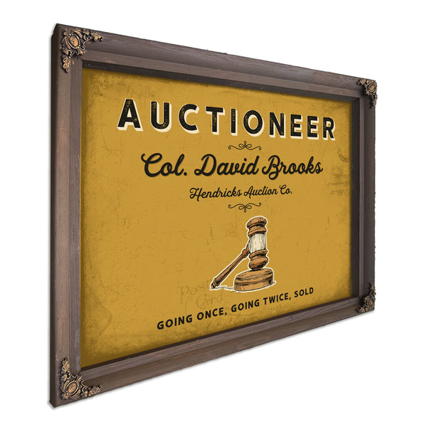 Personalized Auctioneer Sign, Going Once, Going Twice, Sold, Mustard & Black, image 7