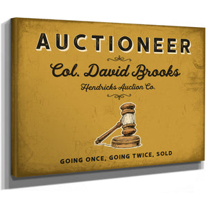 Personalized Auctioneer Sign, Going Once, Going Twice, Sold, Mustard & Black, image 8