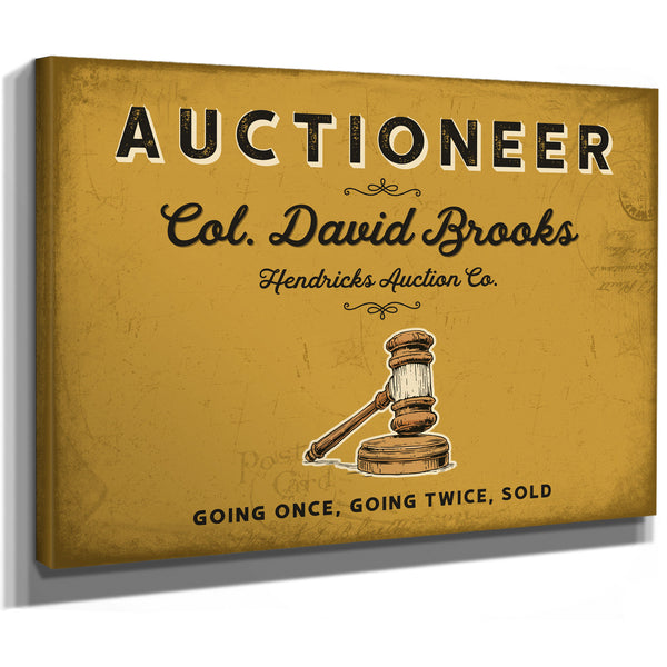 Personalized Auctioneer Sign, Going Once, Going Twice, Sold, Mustard & Black, image 8