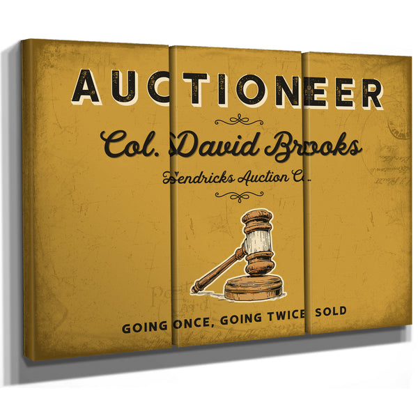 Personalized Auctioneer Sign, Going Once, Going Twice, Sold, Mustard & Black, image 14
