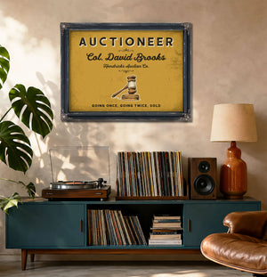 Personalized Auctioneer Sign, Going Once, Going Twice, Sold, Mustard & Black, image 20