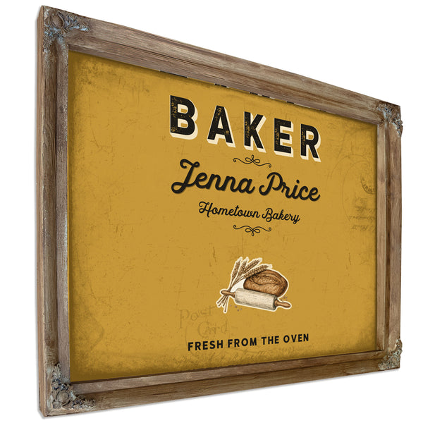 Personalized Baker Sign, Fresh From the Oven, Mustard & Black, image 6