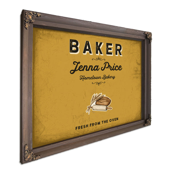 Personalized Baker Sign, Fresh From the Oven, Mustard & Black, image 7