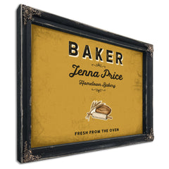 Personalized Baker Sign, Fresh From the Oven, Mustard & Black, image 1