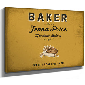 Personalized Baker Sign, Fresh From the Oven, Mustard & Black, image 8