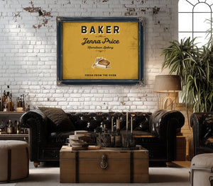Personalized Baker Sign, Fresh From the Oven, Mustard & Black, image 18