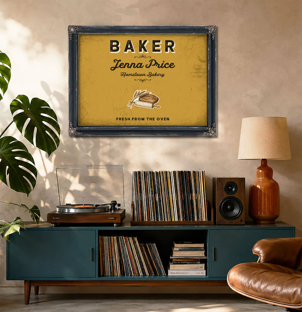 Personalized Baker Sign, Fresh From the Oven, Mustard & Black, image 20