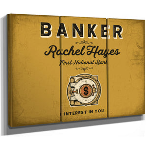 Personalized Banker Sign, Interest in You, Mustard & Black, image 14