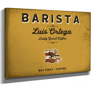 Personalized Barista Sign, But First, Coffee, Mustard & Black, image 8