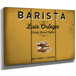 Personalized Barista Sign, But First, Coffee, Mustard & Black, image 14