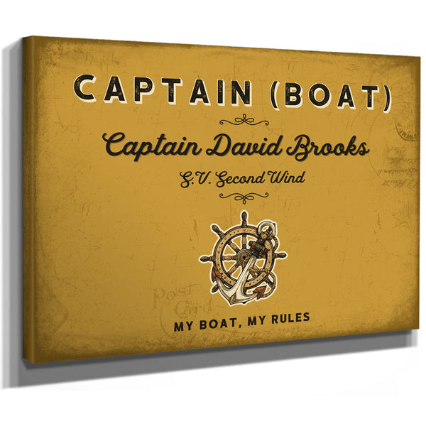 Personalized Boat Captain Sign, My Boat, My Rules, Mustard & Black, image 8