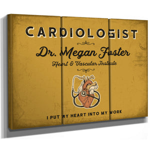 Personalized Cardiologist Sign, I Put My Heart Into My Work, Mustard & Black, image 14