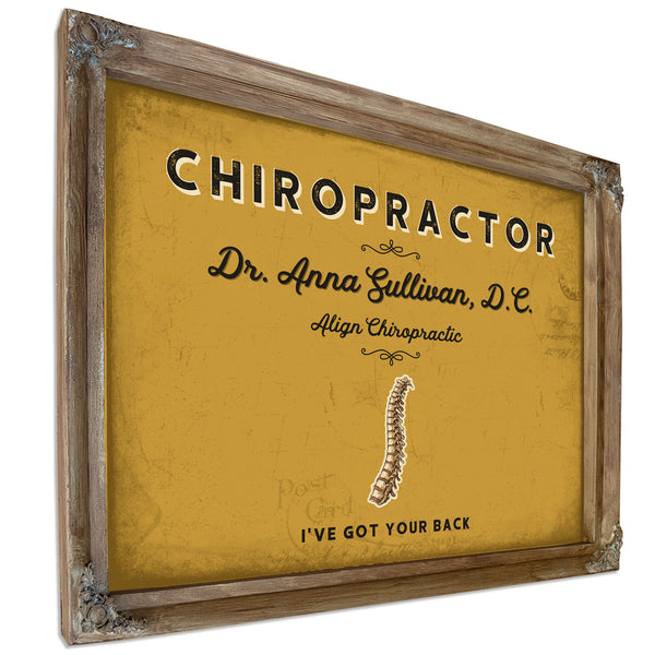 Personalized Chiropractor Sign, I've Got Your Back, Mustard & Black, image 6