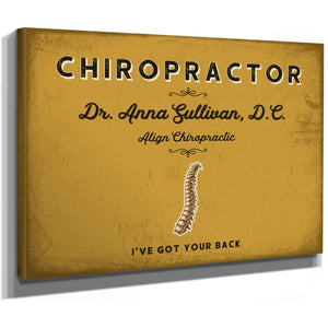 Personalized Chiropractor Sign, I've Got Your Back, Mustard & Black, image 8