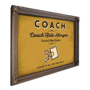 Personalized Coach Sign, Leave It All on the Field, Mustard & Black, image 7