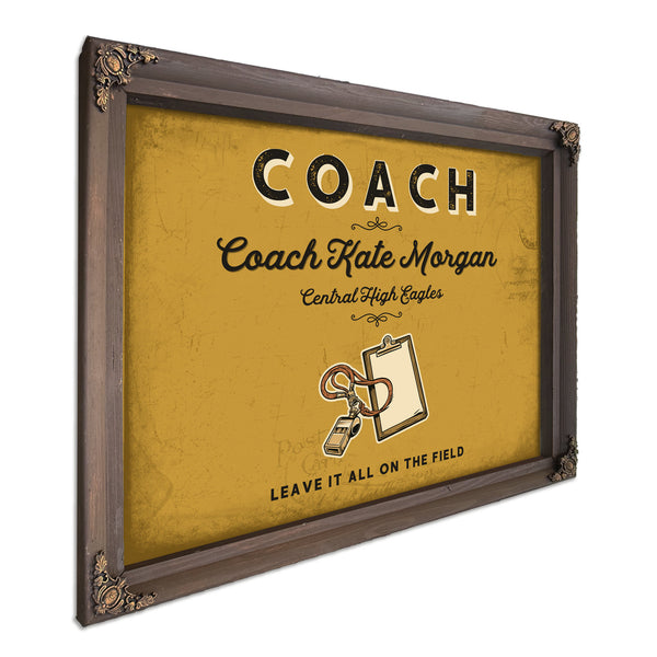 Personalized Coach Sign, Leave It All on the Field, Mustard & Black, image 7
