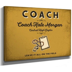Personalized Coach Sign, Leave It All on the Field, Mustard & Black, image 8