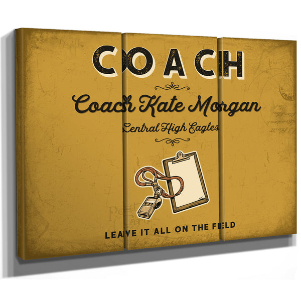 Personalized Coach Sign, Leave It All on the Field, Mustard & Black, image 14