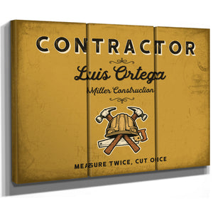 Personalized Contractor Sign, Measure Twice, Cut Once, Mustard & Black, image 14