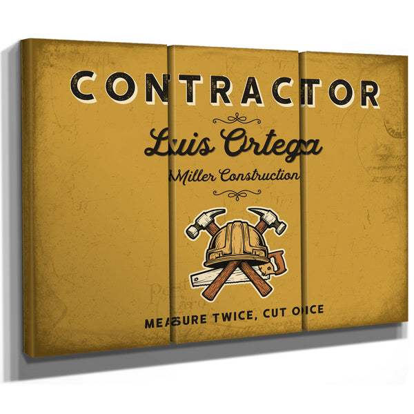 Personalized Contractor Sign, Measure Twice, Cut Once, Mustard & Black, image 14