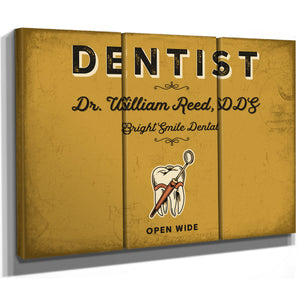 Personalized Dentist Sign, Open Wide, Mustard & Black, image 14