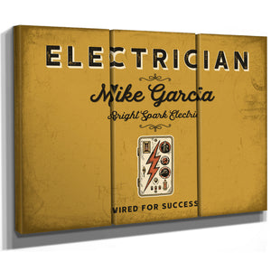 Personalized Electrician Sign, Wired for Success, Mustard & Black, image 14