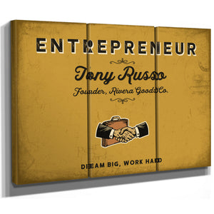 Personalized Entrepreneur Sign, Dream Big, Work Hard, Mustard & Black, image 14
