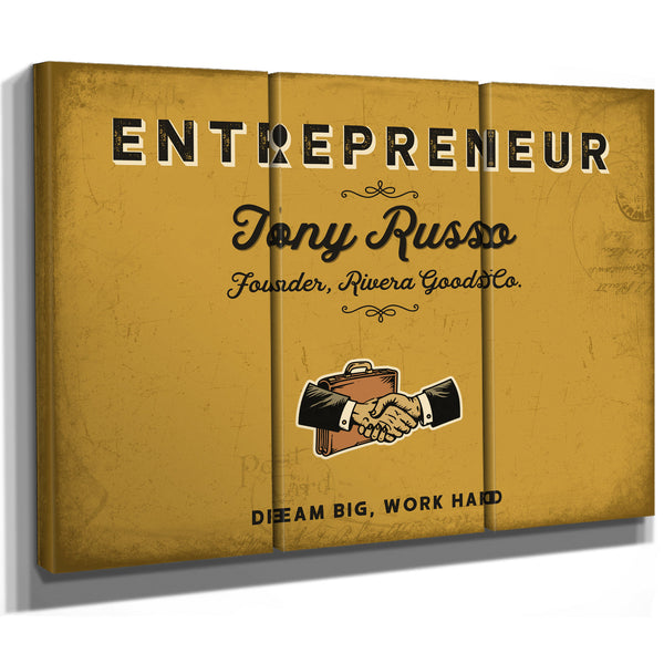 Personalized Entrepreneur Sign, Dream Big, Work Hard, Mustard & Black, image 14