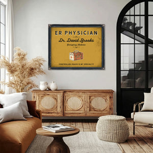 Personalized ER Physician Sign, Controlled Chaos Is My Specialty, Mustard & Black, image 4