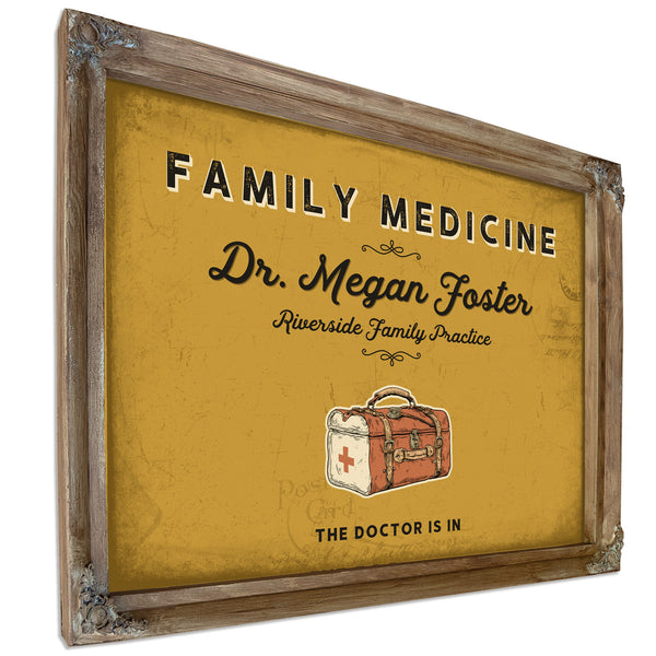 Personalized Family Medicine Sign, The Doctor Is In, Mustard & Black, image 6