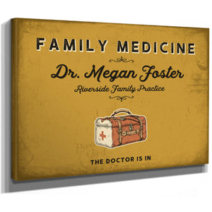 Personalized Family Medicine Sign, The Doctor Is In, Mustard & Black, image 8