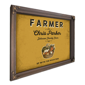 Personalized Farmer Sign, Up With the Roosters, Mustard & Black, image 7