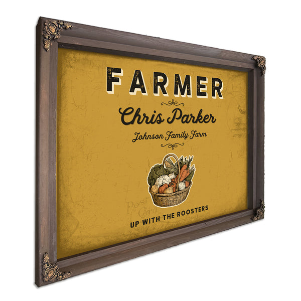 Personalized Farmer Sign, Up With the Roosters, Mustard & Black, image 7