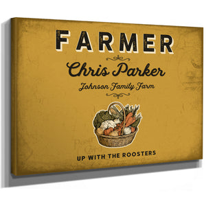 Personalized Farmer Sign, Up With the Roosters, Mustard & Black, image 8
