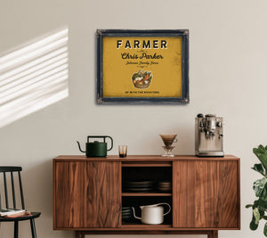 Personalized Farmer Sign, Up With the Roosters, Mustard & Black, image 15