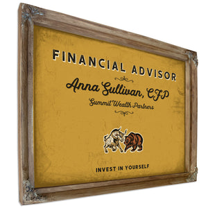 Personalized Financial Advisor Sign, Invest in Yourself, Mustard & Black, image 6
