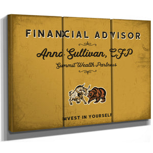 Personalized Financial Advisor Sign, Invest in Yourself, Mustard & Black, image 14