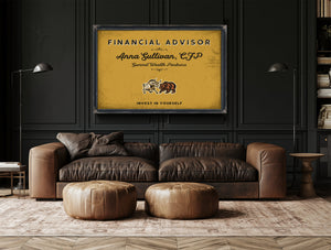 Personalized Financial Advisor Sign, Invest in Yourself, Mustard & Black, image 17