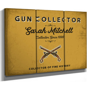Personalized Gun Collector Sign, Collector of Fine History, Mustard & Black, image 14