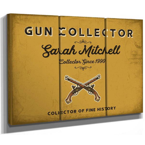 Personalized Gun Collector Sign, Collector of Fine History, Mustard & Black, image 14