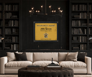 Personalized Insurance Agent Sign, Peace of Mind Delivered, Mustard & Black, image 16